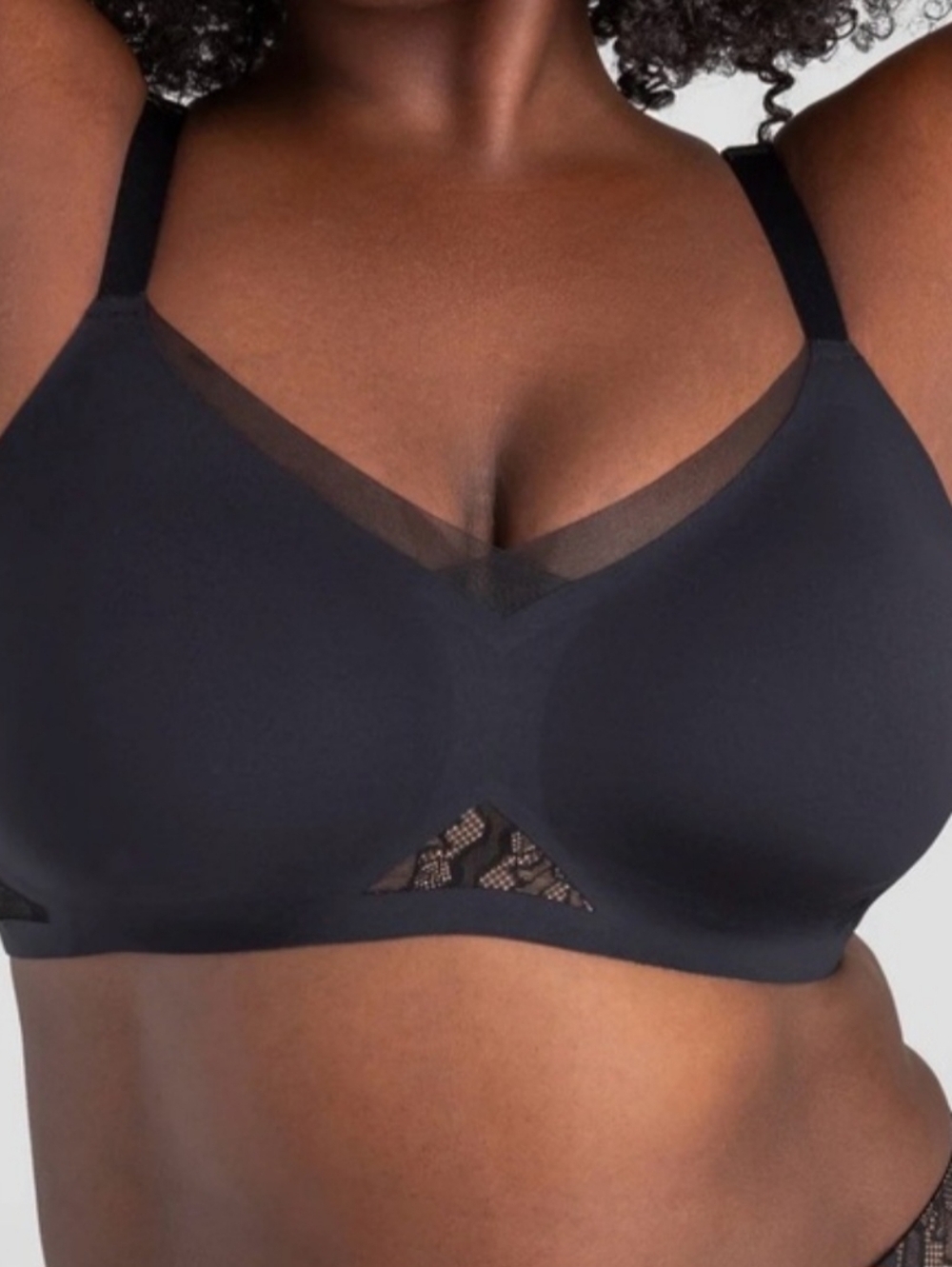 Honeylove Runway Lace Crossover Black Bra Size  1x